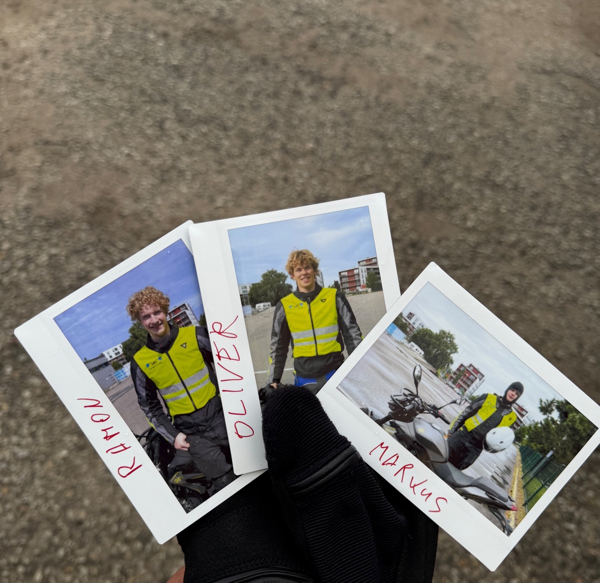 Students on motorcycles