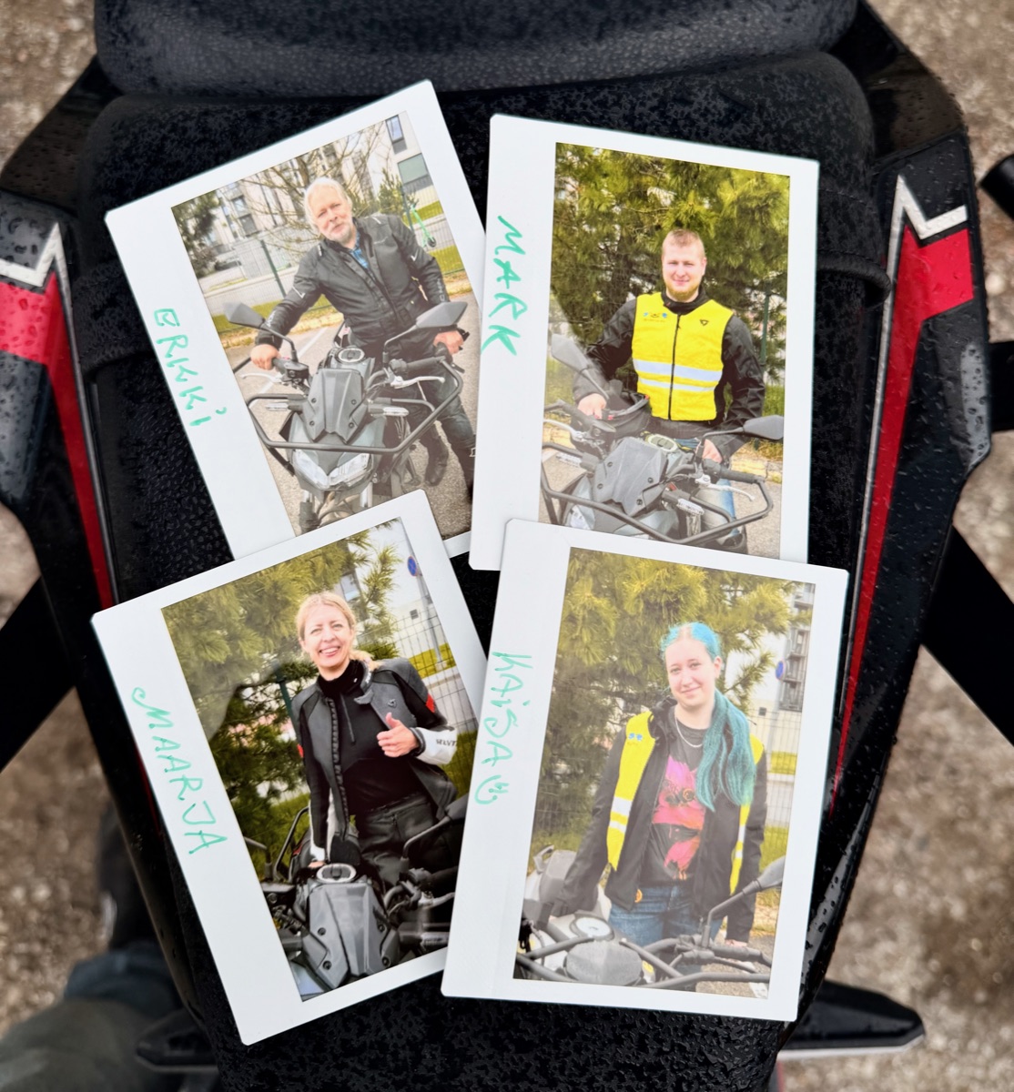 Students on motorcycles